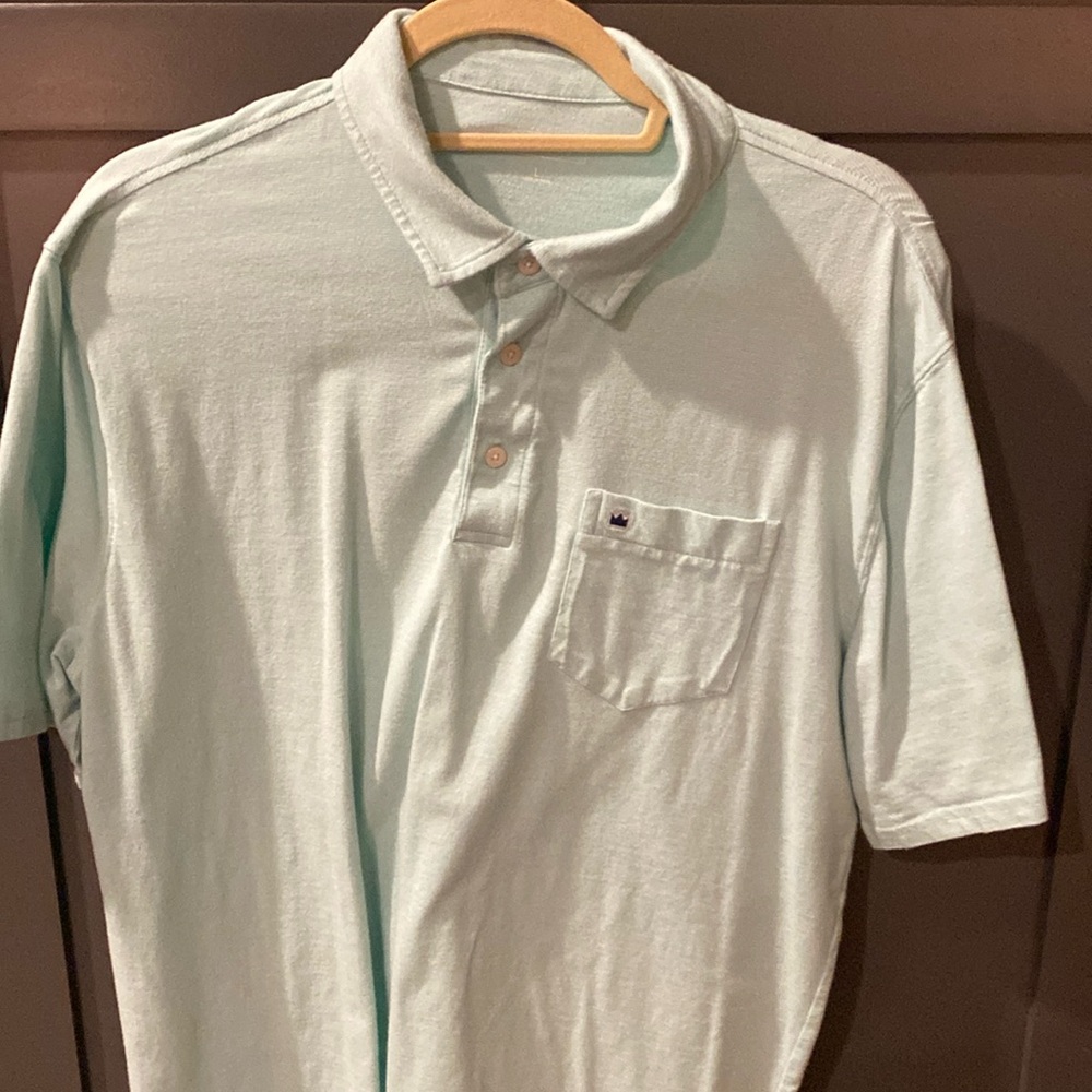 Mens Mint Green Crown and Ivy polo shirt sleeve